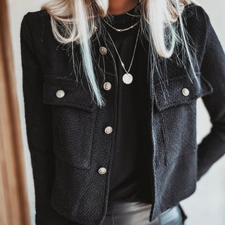 Chanel inspired BLACK jacket with gold buttons *NEW*