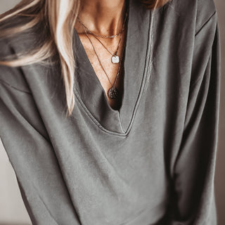 Charcoal Cam V neck sweatshirt *NEW*