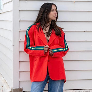 Red stripe boyfriend blazer *NEW*