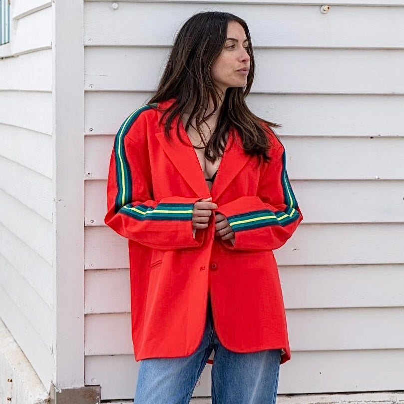 Red stripe boyfriend blazer *NEW*