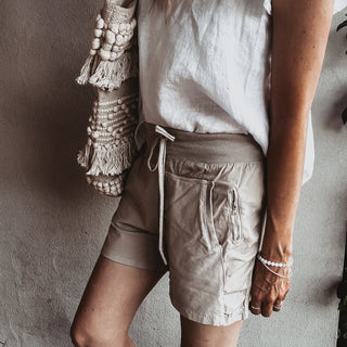 DESERT BEIGE cotton ultimate jogger shorts *NEW*