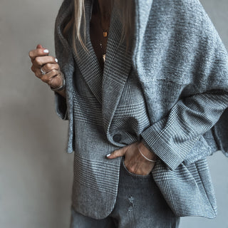 Merino grey check blazer NEW*