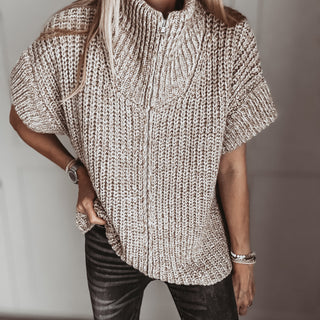 LIGHT BROWN Zip knit *NEW*