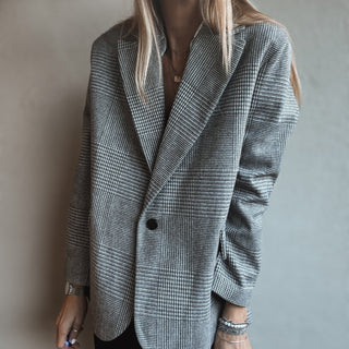 Merino grey check blazer NEW*