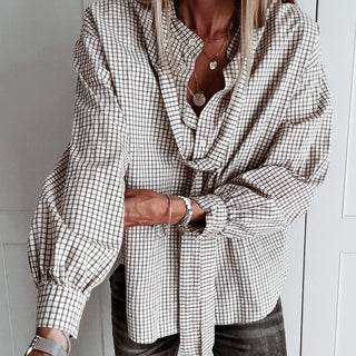 Livonia check tie blouse *NEW*