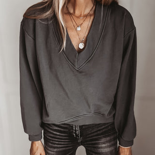 Charcoal Cam V neck sweatshirt *NEW*