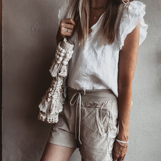 DESERT BEIGE cotton ultimate jogger shorts *NEW*