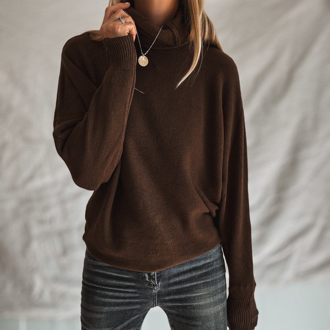 Chocolate brown Lane roll neck jumper *NEW*