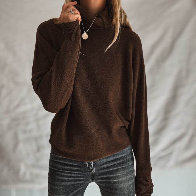 Chocolate brown Lane roll neck jumper *NEW*