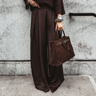 Verona BROWN satin palazzos pants *NEW*