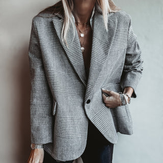 Merino grey check blazer NEW*