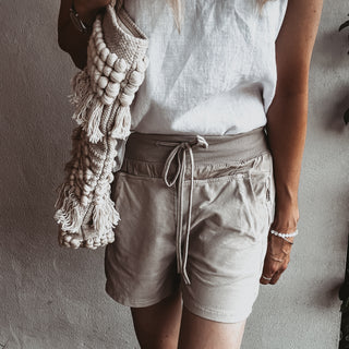 DESERT BEIGE cotton ultimate jogger shorts *NEW*