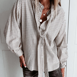 Livonia check tie blouse *NEW*
