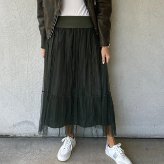 Keval KHAKI tulle skirt