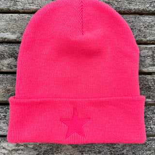 Neon pink STAR beanie *NEW*