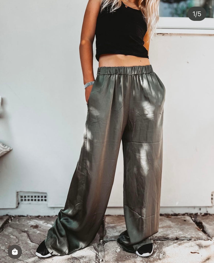 Metallic silver online palazzo pants