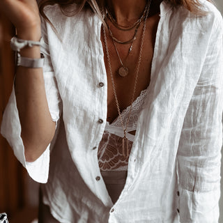 Madison linen white blouse *NEW*