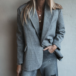 Merino grey check blazer NEW*