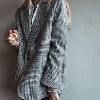 Merino grey check blazer NEW*