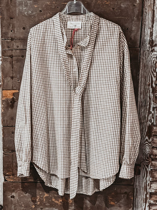 Livonia check tie blouse *NEW*