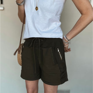 KHAKI cotton ultimate jogger shorts *NEW*