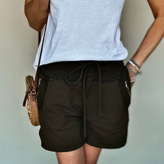 KHAKI cotton ultimate jogger shorts *NEW*