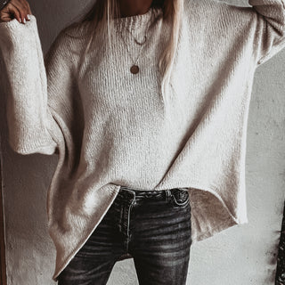 Milano Vintage white SCOOP NECK jumper