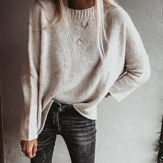 Milano Vintage white SCOOP NECK jumper