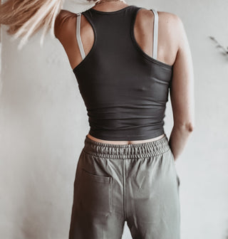 Dark grey Crop tank top *NEW*