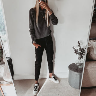 Dark Grey Lane Roll Neck jumper