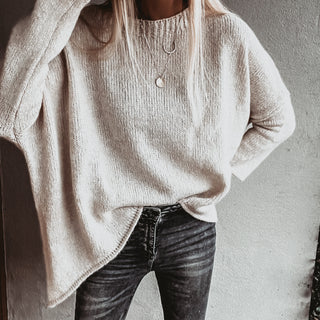Milano Vintage white SCOOP NECK jumper