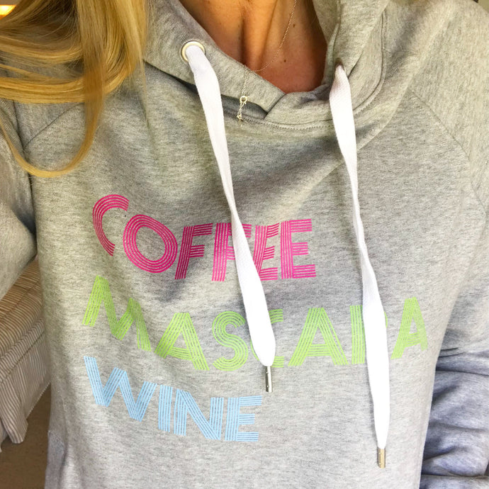 Coffee, mascara, wine neon hoody