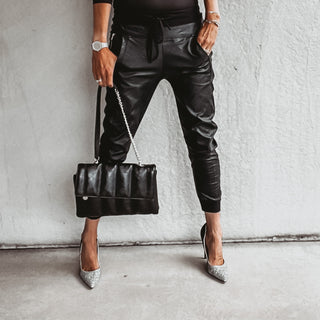 Full faux leather black ULTIMATE joggers