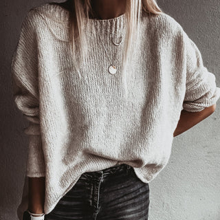 Milano Vintage white SCOOP NECK jumper