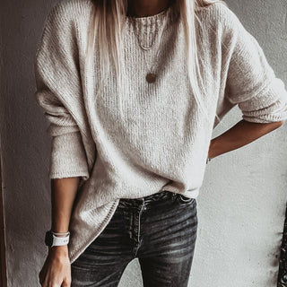 Milano Vintage white SCOOP NECK jumper