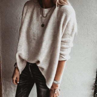 Milano Vintage white SCOOP NECK jumper