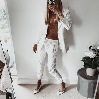 Full faux leather vintage white ULTIMATE joggers *NEW*