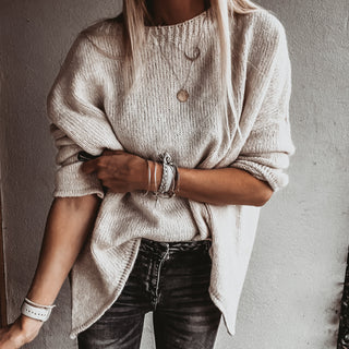 Milano Vintage white SCOOP NECK jumper