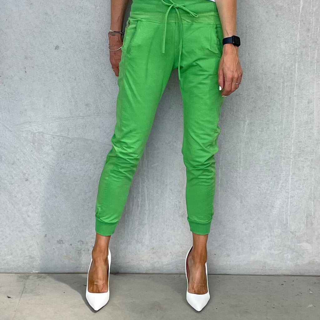 Women's - Neon Vintage Logo Low Rise Flare Joggers in Neo Mint