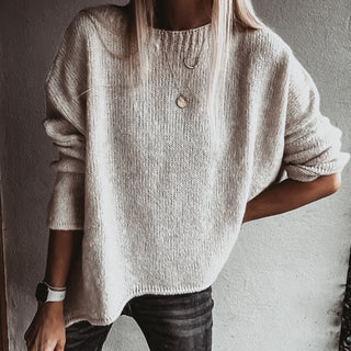 Milano Vintage white SCOOP NECK jumper