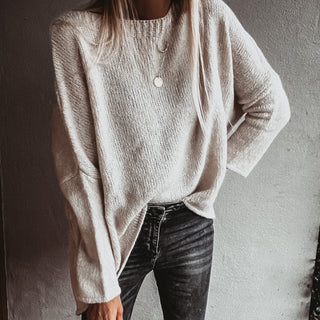 Milano Vintage white SCOOP NECK jumper