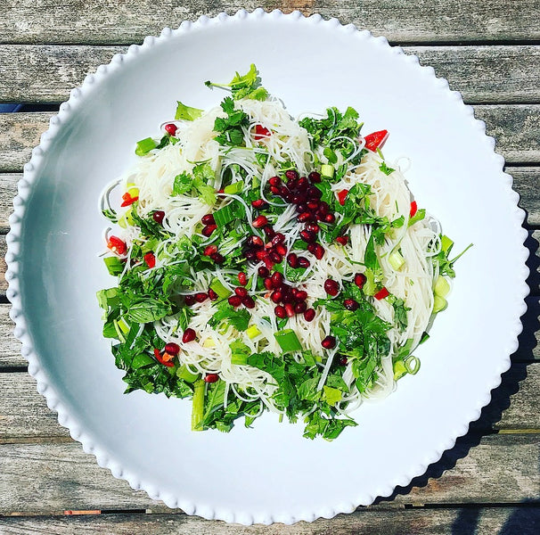 Rice noodles with mango, lime, sesame & coriander