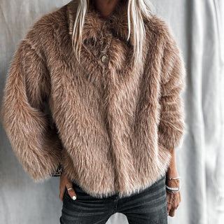 Light camel Faux fur jacket *NEW*