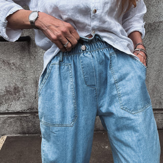 Pippa paperbag jeans DENIM BLUE
