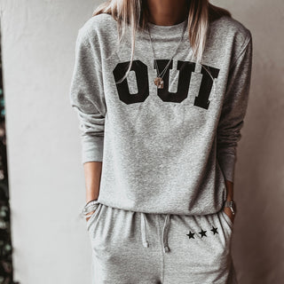 COLLEGE Grey star super slouchy joggers *BACK IN STOCK*