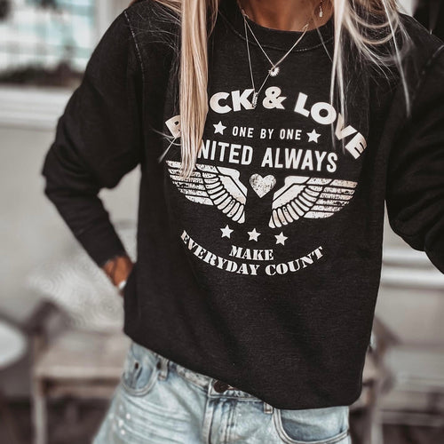 Vintage rock & love wings sweatshirt *NEW*