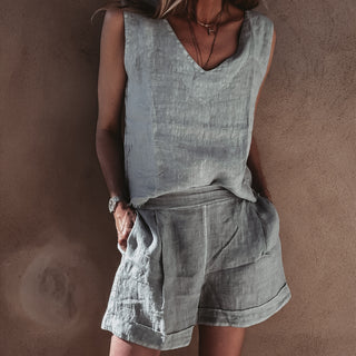 Pale blue Simona linen shorts *NEW*