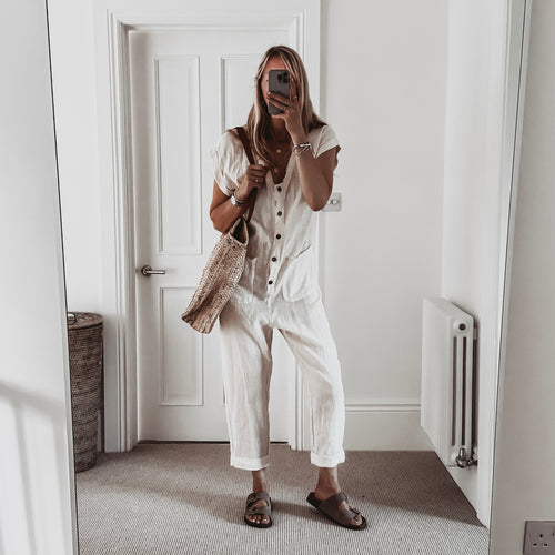 Ribera Cream linen boilersuit *NEW*