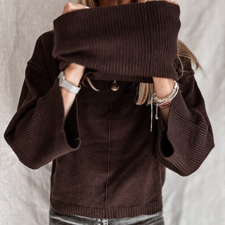 Detachable BROWN roll neck jumper *NEW*