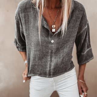 Loli Washed GREY linen blouse *NEW*